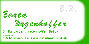beata wagenhoffer business card